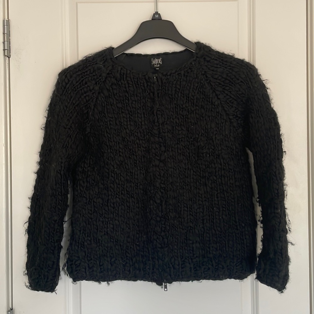 Swildens 100% Wool Black Bomber Coat